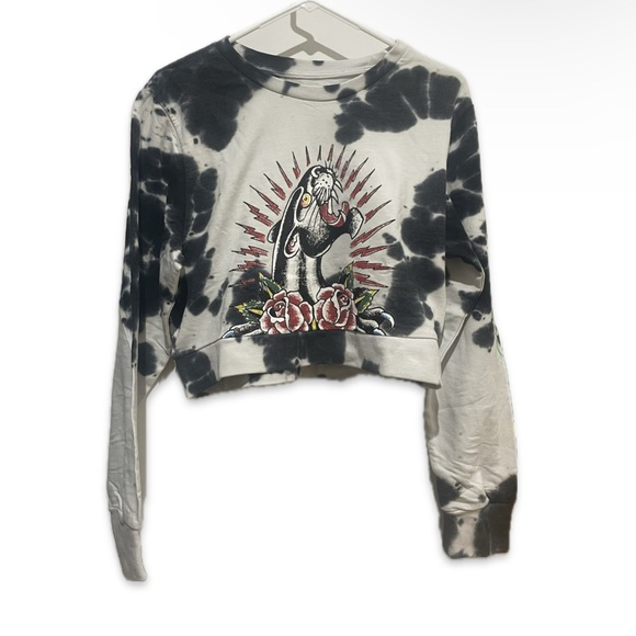 Ed Hardy Tops - Y2K Ed Hardy Original Cropped Tie Dye Sweater (NWT)